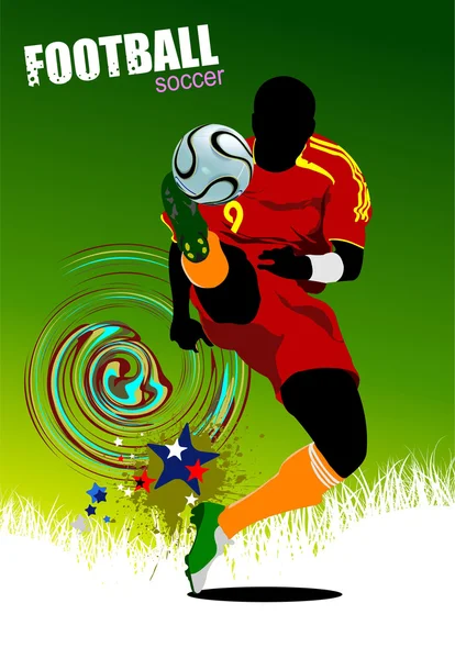 Poster Soccer football player — 图库照片