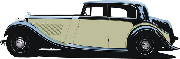 Schwarzes Raritätenauto. Cabriolet mit geschlossenem Dach. Illustrationen — Stockfoto