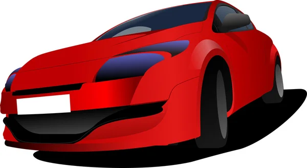 Carro vermelho na ilustração estrada — Fotografia de Stock