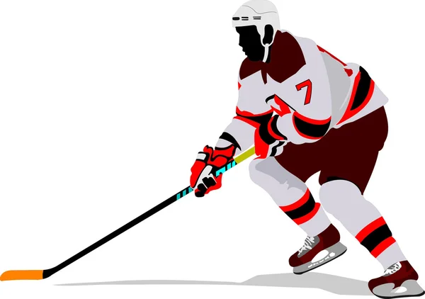 Eishockeyspieler. Farbige Illustration für Designer — Stockfoto