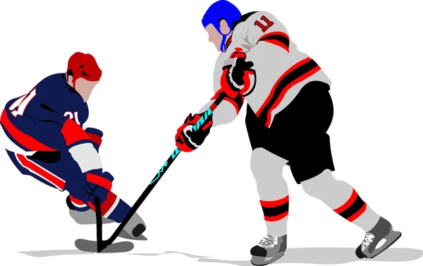 Jogadores de hóquei no gelo. Ilustração colorida para designers — Fotografia de Stock