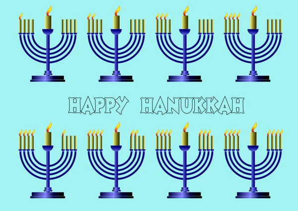 Hanukkah Symbols colored illustration