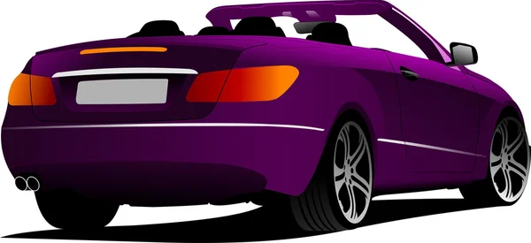 Violettes Cabrio auf der Straße Illustration — Stockfoto
