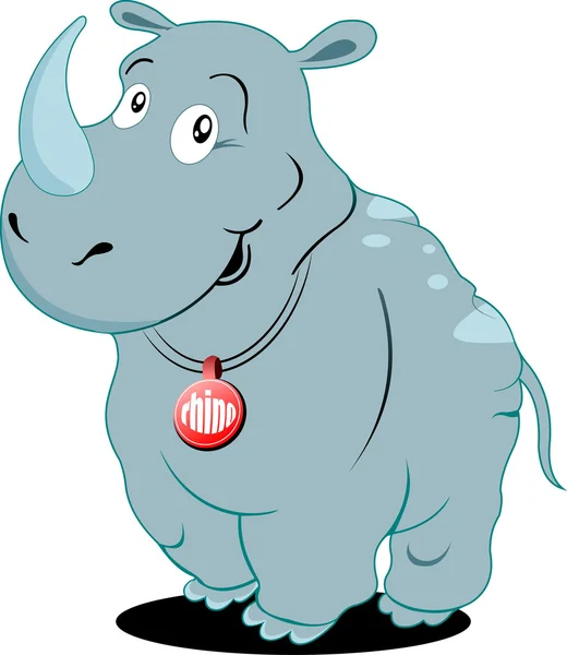 Cute Rhino Illustration — 图库照片