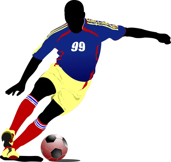 Soccer players. Colored illustration for designers — Stok fotoğraf