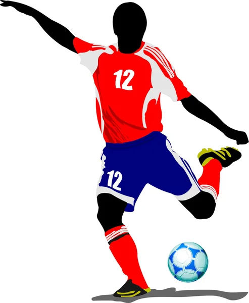 Soccer players. Colored illustration for designers — 图库照片
