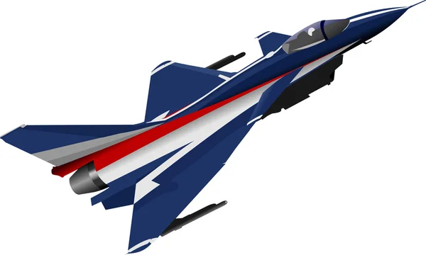 Combat aircraft. Colored illustration for designers — 스톡 사진