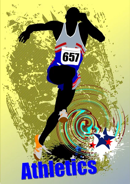 Plakat Leichtathletik. Laufen. Sport. Krank gelaufen — Stockfoto
