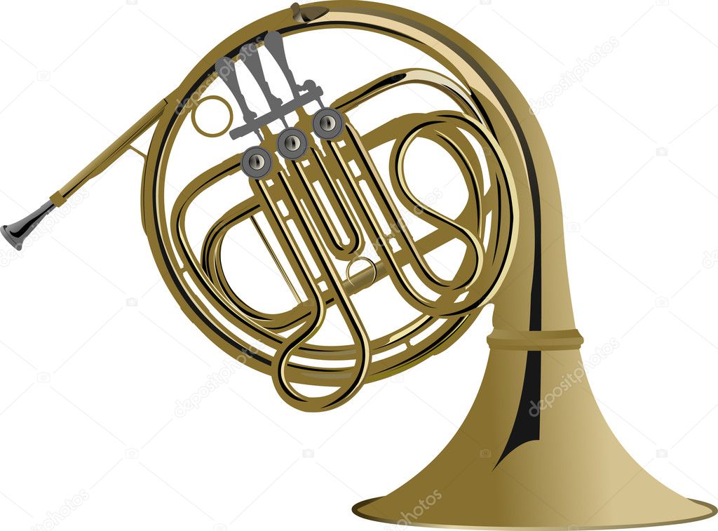Music Instrument Series illustration of a french horn.