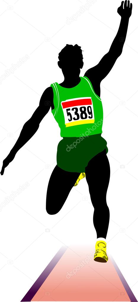 Athletics. The long jumping. Sport illustration