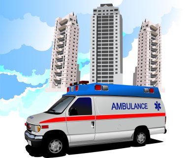 Dormitory and ambulance illustration