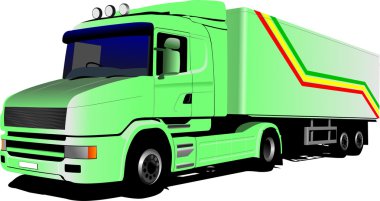  illustration of green truck