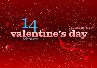 Valentine`s Day red background. 14 February illustration