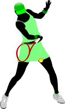 Tennis player. Colored illustration for designers