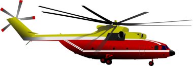 Air force. Red-yellow helicopter. EPS10 illustration