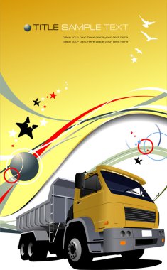 Yellow business background with truck image illustratio