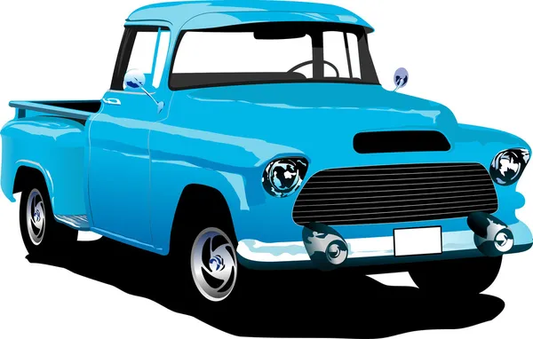 Old blue pickup with badges removed. — Stock Photo, Image