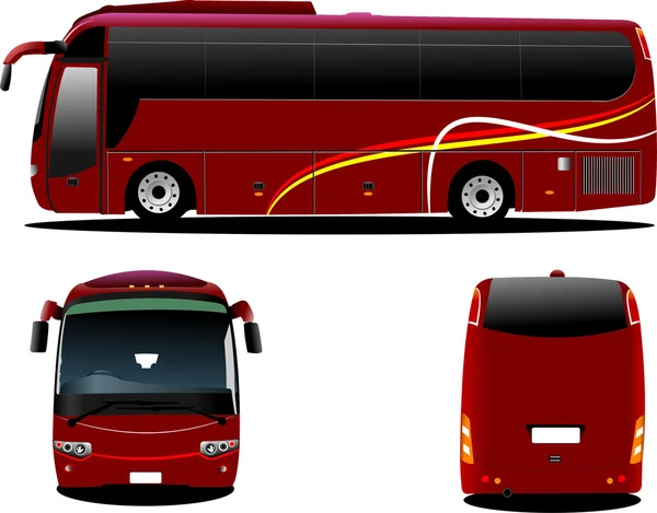 Czerwony autobus. autokar turystyczny. — Zdjęcie stockowe