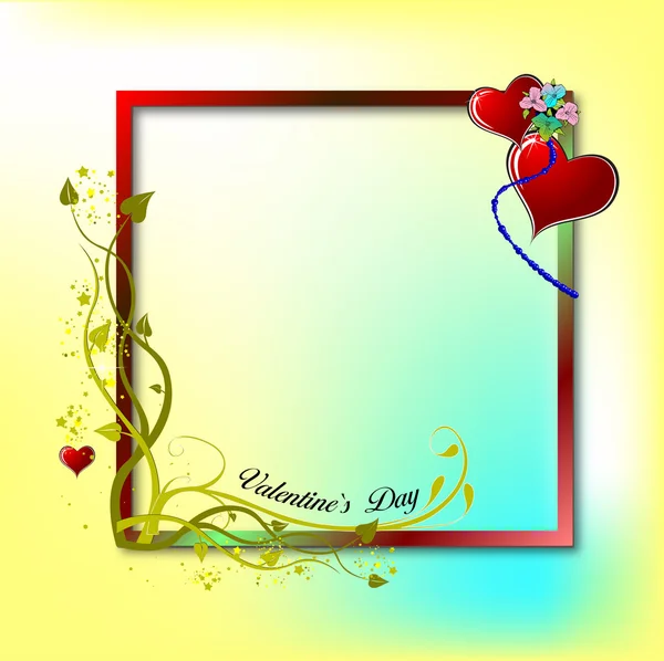 Valentine`s day frame with hearts images. Place for text illustrat — Stockfoto