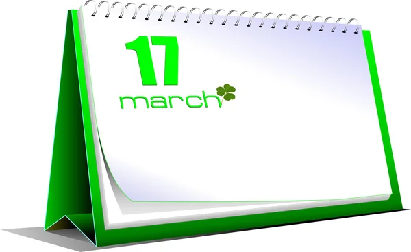 Illustration of desk calendar. 17 march. St. Patrick`s da — Stock Fotó