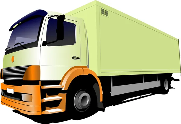 Illustration of light yellow small truck — Stok fotoğraf