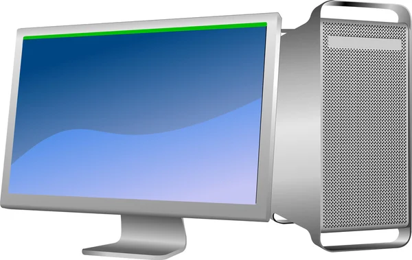 Flat computer monitor. Display illustration — Stockfoto
