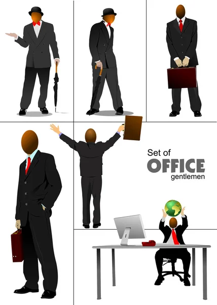 Big set of office silhouettes illustration — 图库照片