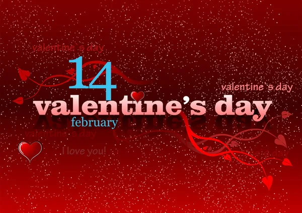 Valentinstag roter Hintergrund. Illustration vom 14. Februar — Stockfoto