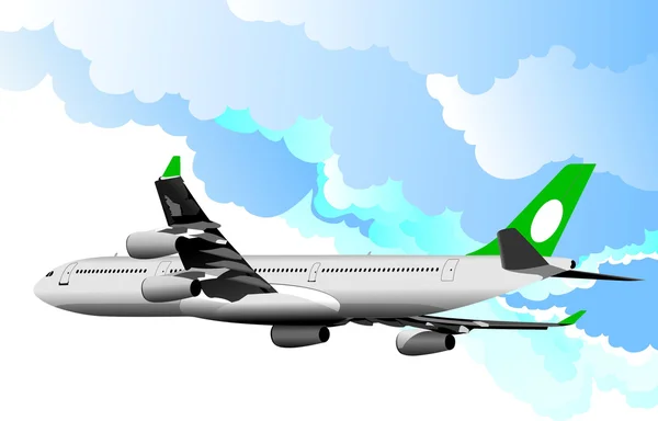 Aviones de pasajeros. Ilustración a color para diseñadores —  Fotos de Stock