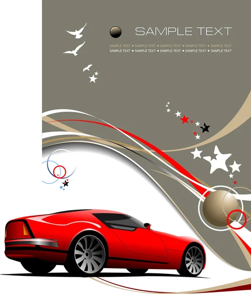Fondo de negocios marrón claro con imagen de coche deportivo rojo. Vecto. —  Fotos de Stock
