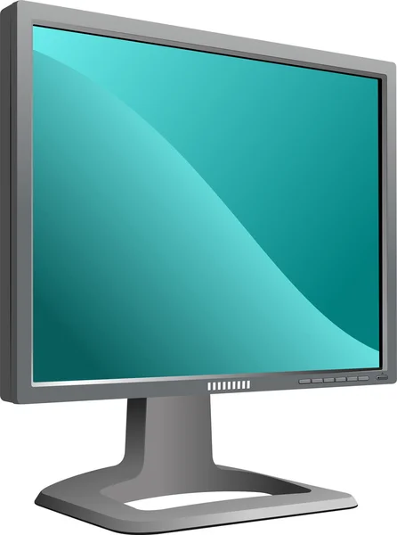 Flat computer monitor. Display illustration — 图库照片