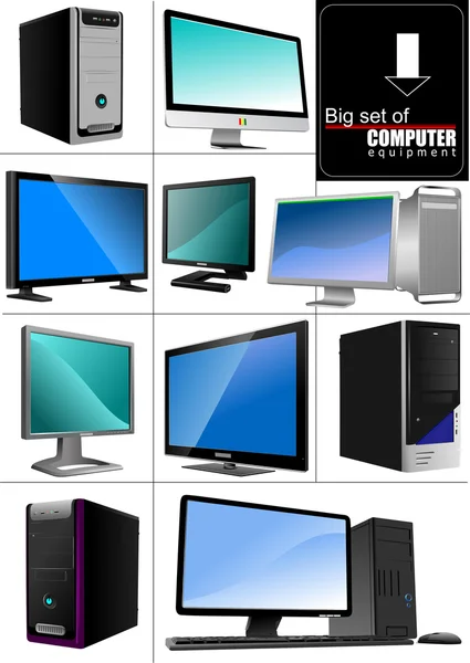 stock image Big set of computer equipment. Server stations. Mac.