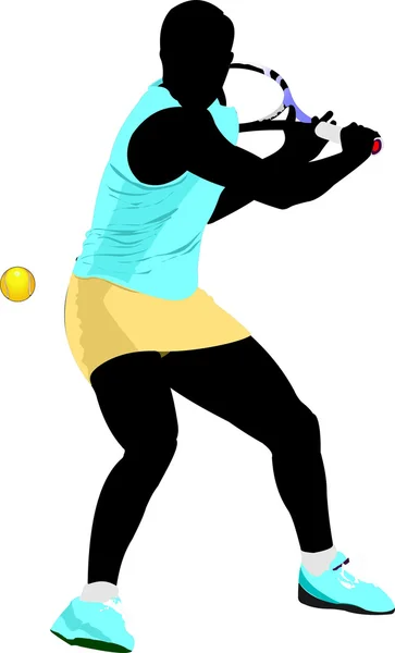 Pemain tenis. Ilustrasi berwarna untuk para desainer — Stok Foto