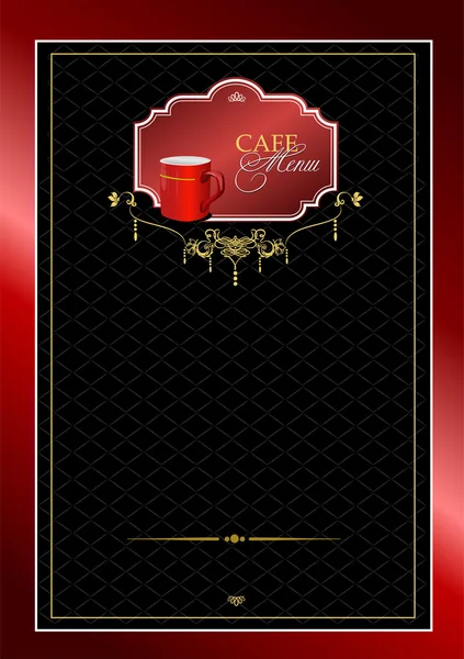 Menù Cafe con illustrazione immagine tazza rossa — Foto Stock