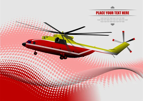 Air force. Red-yellow helicopter. EPS10 illustration — Stock fotografie