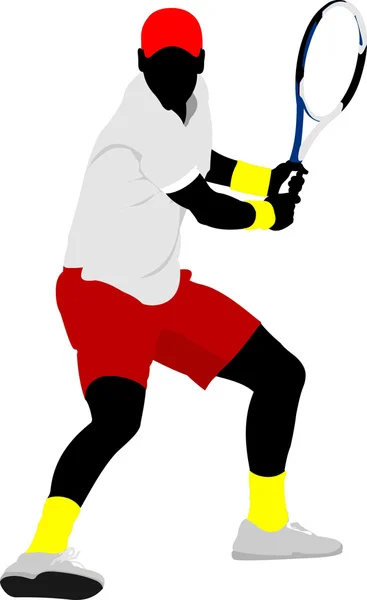 Giocatore di tennis. Illustrazione a colori per designer — Foto Stock