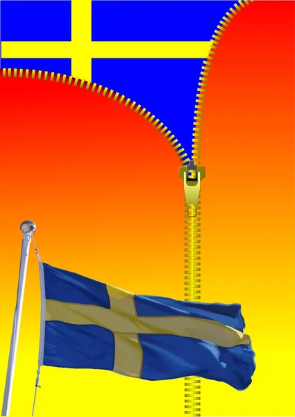 Bandiera Svezia — Foto Stock