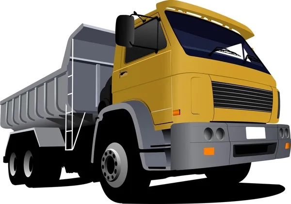 Yellow truck on the road. Lorry illustration — Stock Fotó