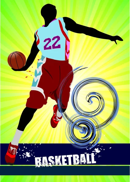 Ілюстрація баскетбольного плакату — стокове фото