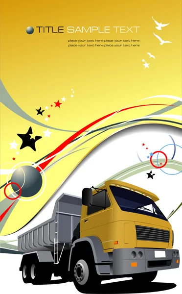 Yellow business background with truck image illustratio — Φωτογραφία Αρχείου