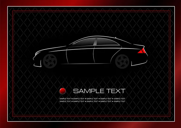 Weiße Silhouette des Autos auf schwarzem Hintergrund Illustration — Stockfoto