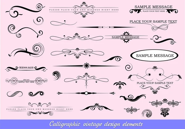 Elementos caligráficos de diseño vintage y decoración de página - lotes — Foto de Stock