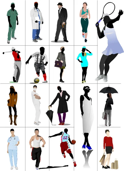 Colored in action. Silhouettes illustration — Stock Photo, Image