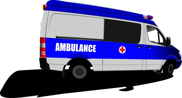 Modern ambulans minibüsü beyazın üstünde. Renkli resimleme — Stok fotoğraf