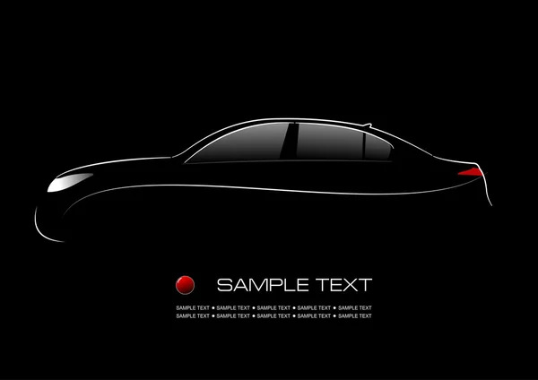 Silhouette bianca di auto su sfondo nero illustrazione — Foto Stock