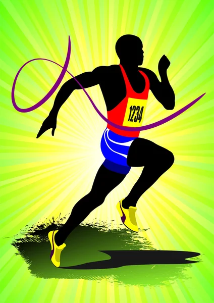The running illustration — Stockfoto