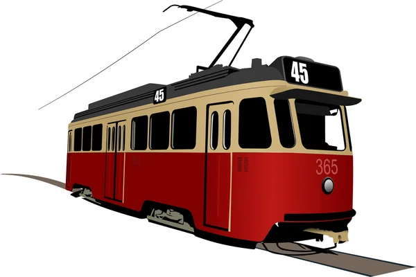City transport. Tram illustration — 图库照片