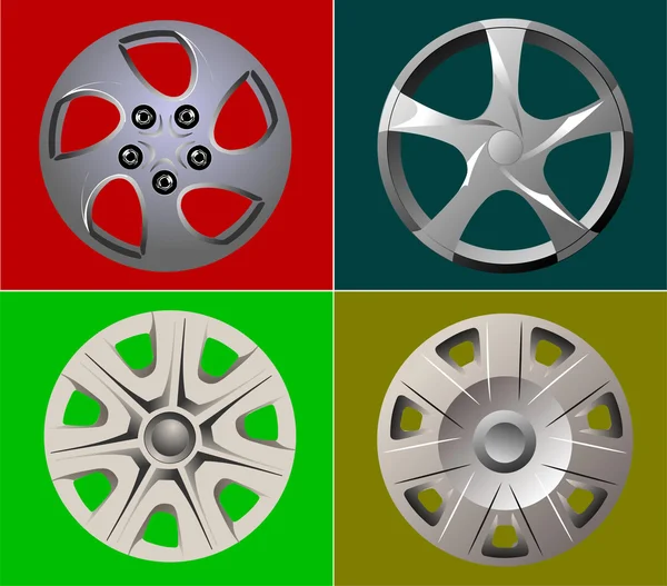 Decorative car wheel covers. Plate illustration — Zdjęcie stockowe