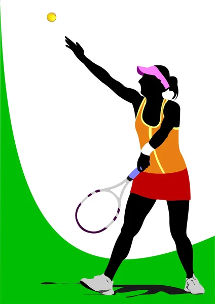 Tennisspielerin. Farbige Illustration für Designer — Stockfoto