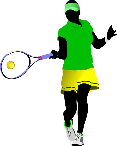 Tennis player. Colored illustration for designers — Stockfoto